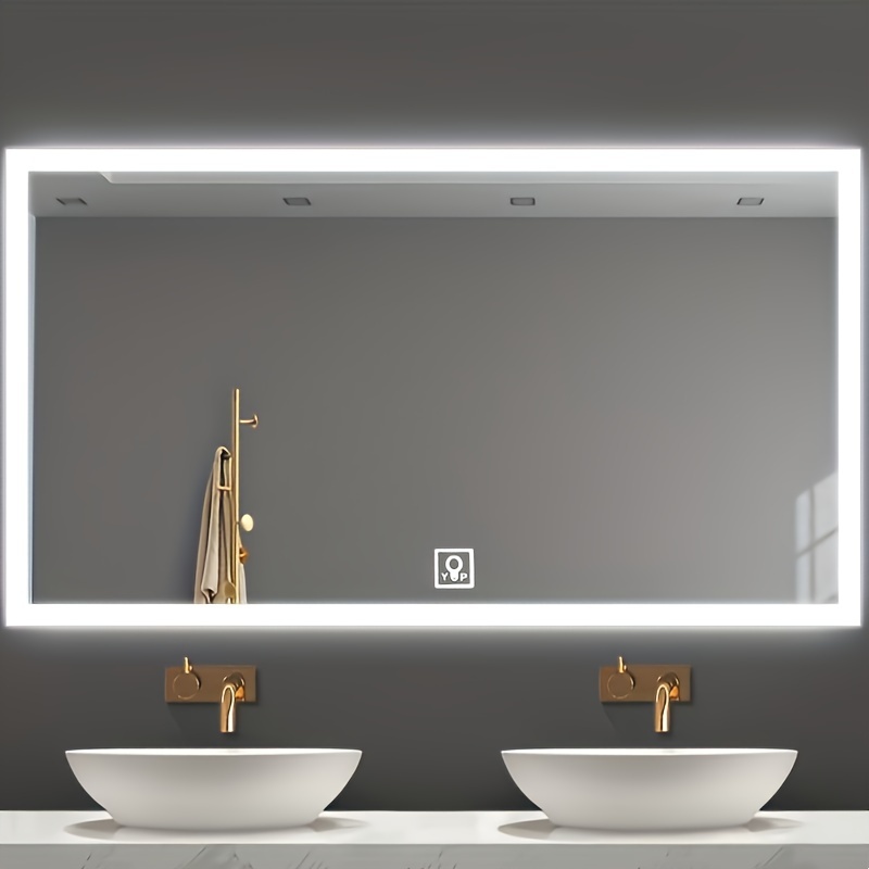 Espejo de maquillaje con luz Led para decoración artística de baño