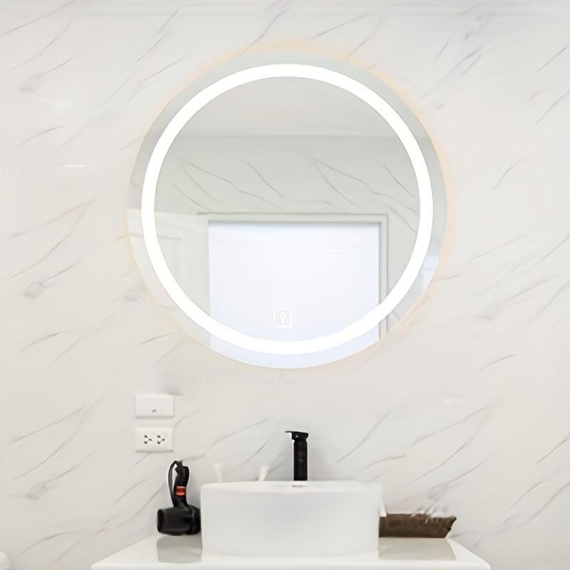 Espejo redondo LED de 40 pulgadas, espejo redondo de baño con luz, espejo  de tocador iluminado montado en la pared, interruptor táctil antivaho y