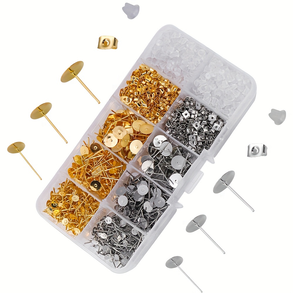120 Pairs Bullet Earring Backs with Pad for Droopy Stud Ears Replacement Hypoallergenic Earring Backings for Heavy Earrings, Women's, Size: One size
