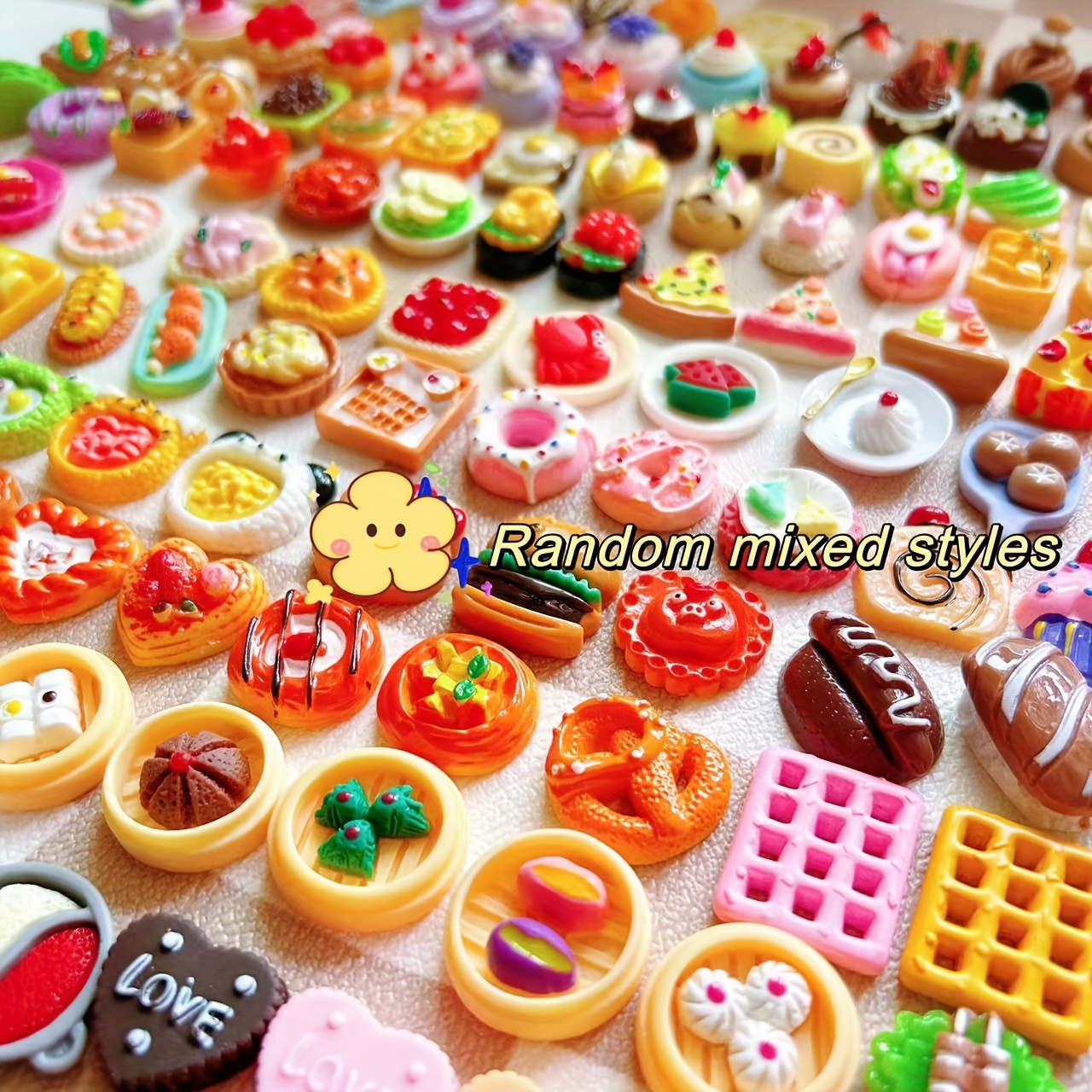 Slime Charms Food Cute Set - Mixed Lot Assorted Food Resin Flatback Cute Sets for DIY Crafts Making,Decorations,Scrapbooking,Embellishments,Hair