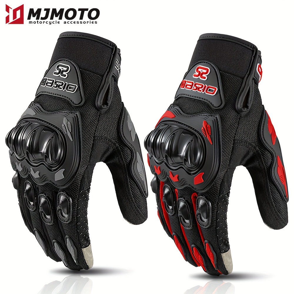 Guantes de Moto transpirables de cuero Real para hombre, protección de  fibra de carbono para Motocross, Gant, Verano - AliExpress