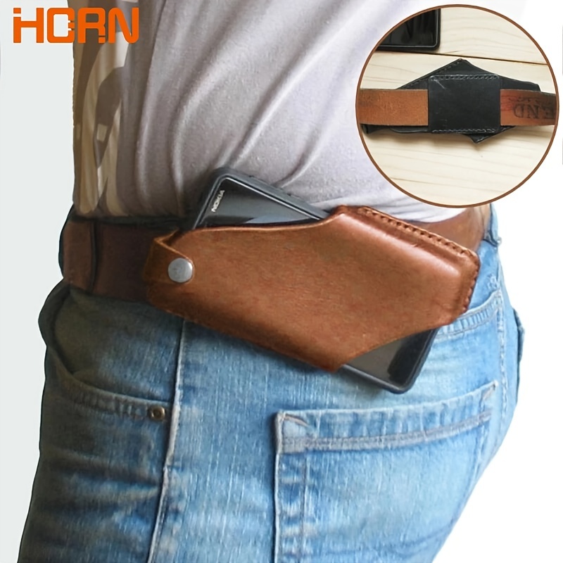 Black Leather Case Belt Clip Harness Pouch for Motorola RAZR+ 2023