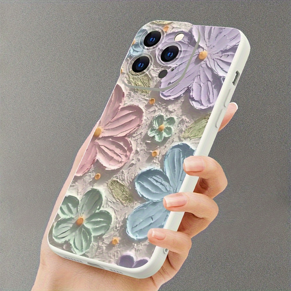 Yellow And White Flower Oil Painting Anti-drop Tpu Cover Case For