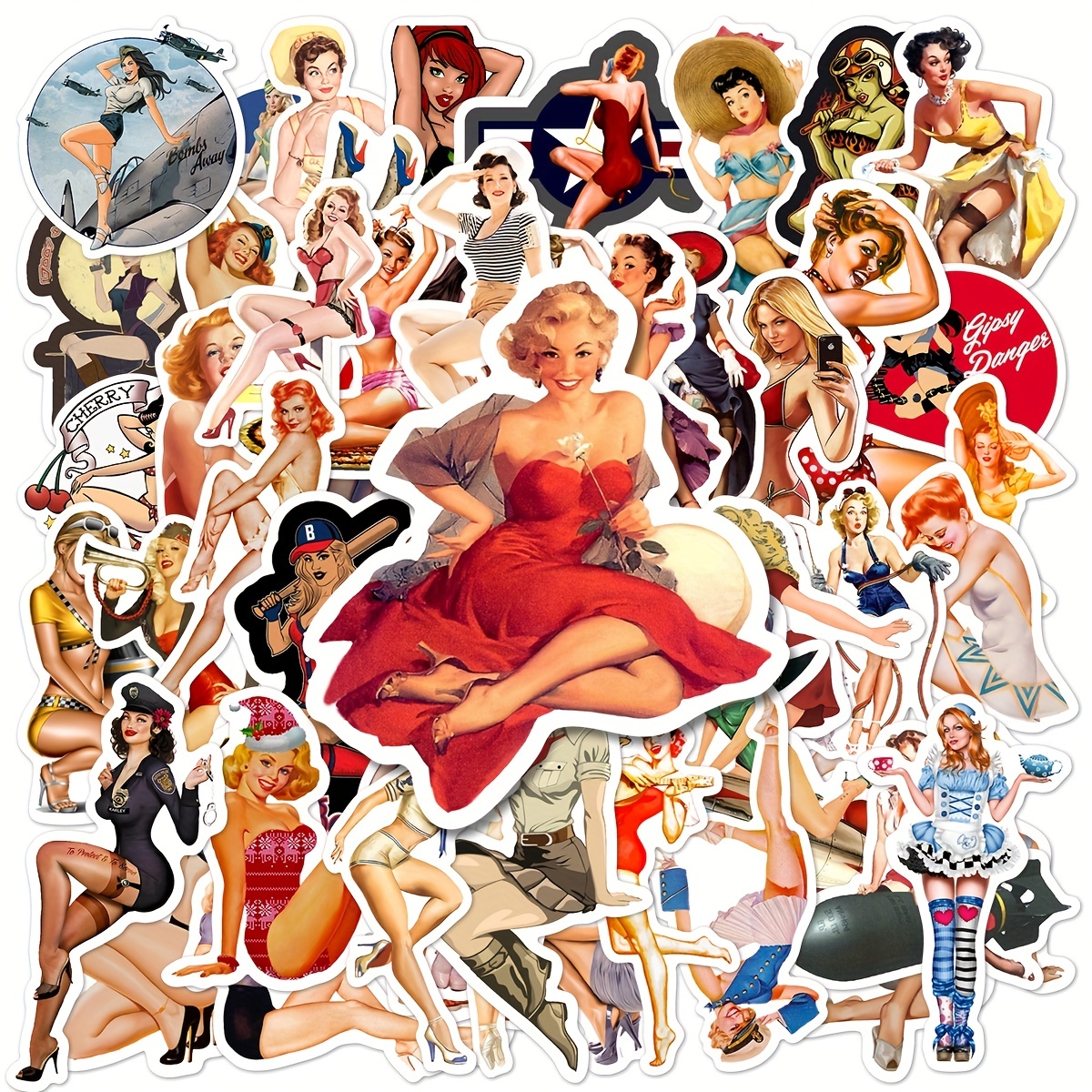 Pin Up Girl Stickers - Temu