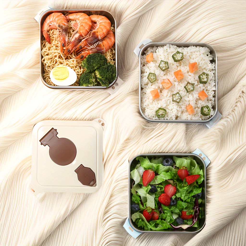 Stainless Steel Bento Box With Air Vent Design Thermal Lunch - Temu