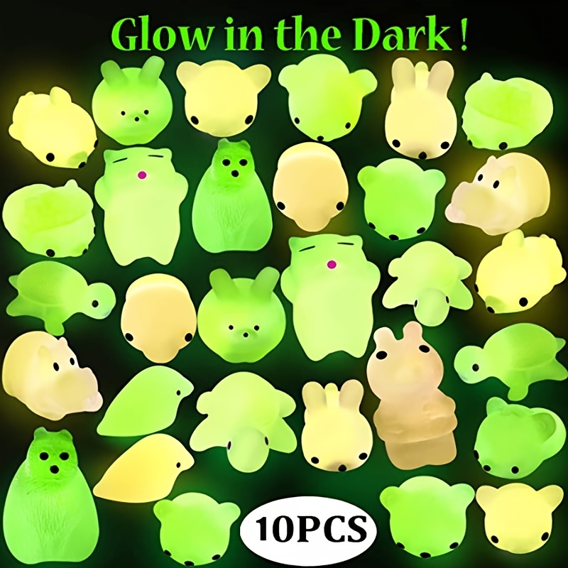 25 Pack Squishy Mochi Squishy Toys, Glitter Glow in the Dark Mini Cute  Squishy Toys for Kids