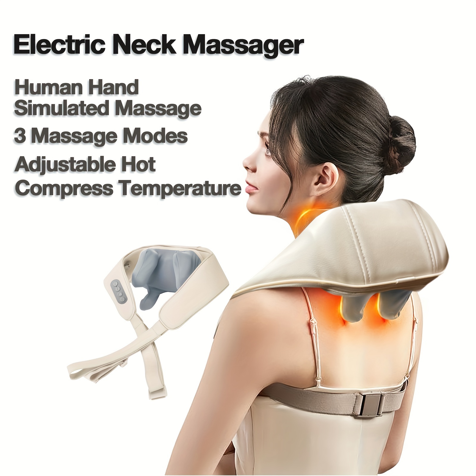 Neck Massager With Heat Shiatsu Neck And Back Massager Neck - Temu