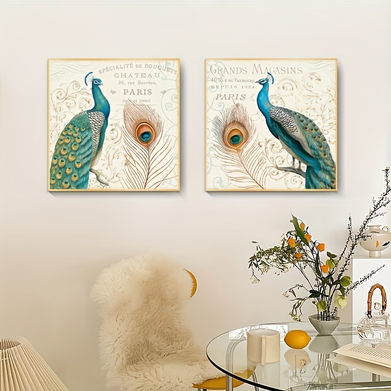 Magnificent Peacock Giclee Canvas Wall Art Set