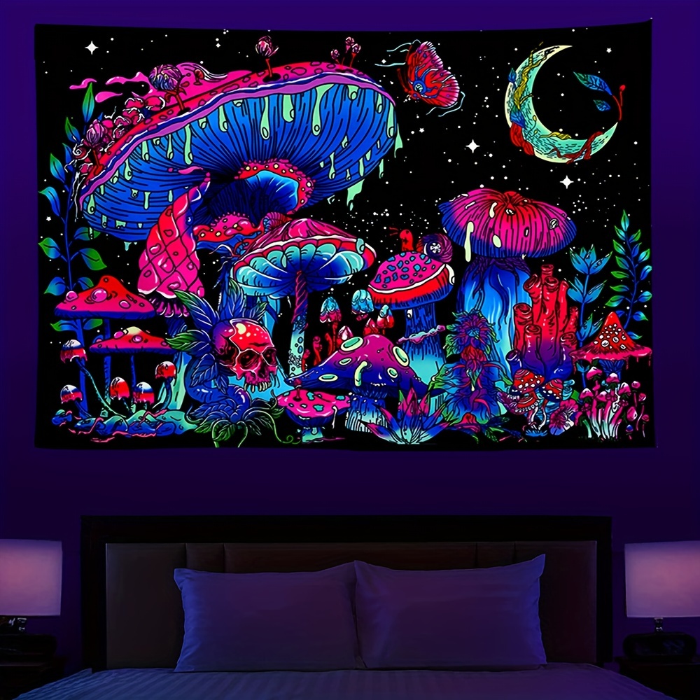 Mushroom Forest Astronaut Tapestry Wall Hanging Bohemian Witchcraft  Mysterious Tapestry For Dormitory Living Room Home Decoration With  Installation Kit - Temu