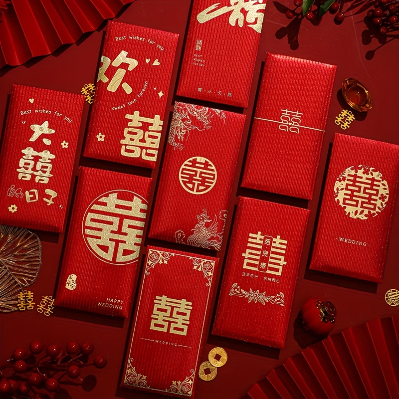 2023 Dragon & Feng Pattern Gift Envelopes - Hot Stamping Red