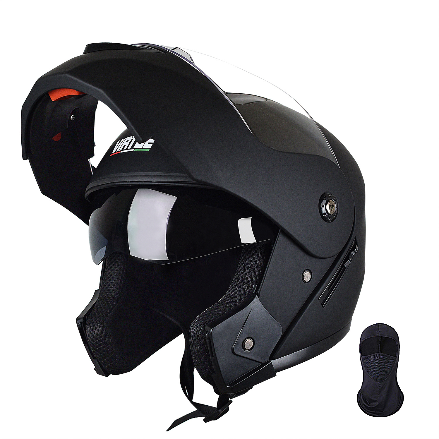 Casco de motocicleta de cara completa, casco modular para adultos, con  doble visera abatible, diseño ligero, casco de carreras de cara completa