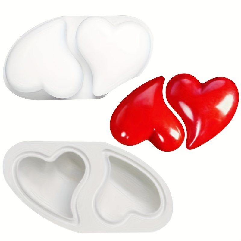 [1pack] 6-Large 3 Brick Heart Shaped Valentine Silicone Molds | Heart Cake  Pan for Desserts, Chocolates | BPA Free | Silicone Heart Molds for Baking