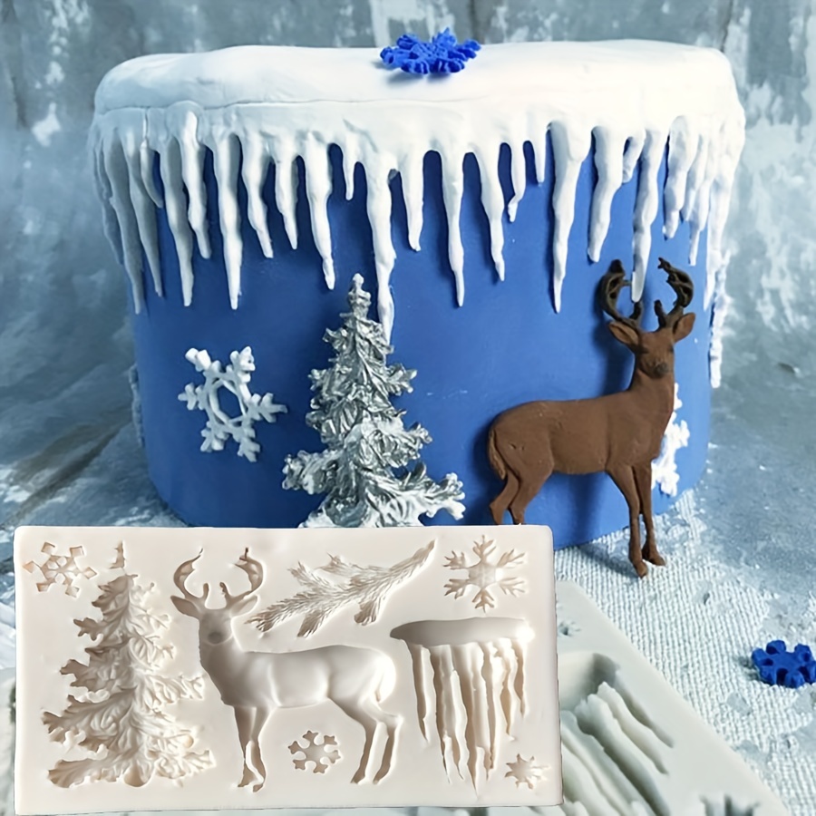 2 Pcs Deer Gingerbread Silicone Molds, Christmas Baking Chocolate Candy  Cookie Cake Soap Mold Set