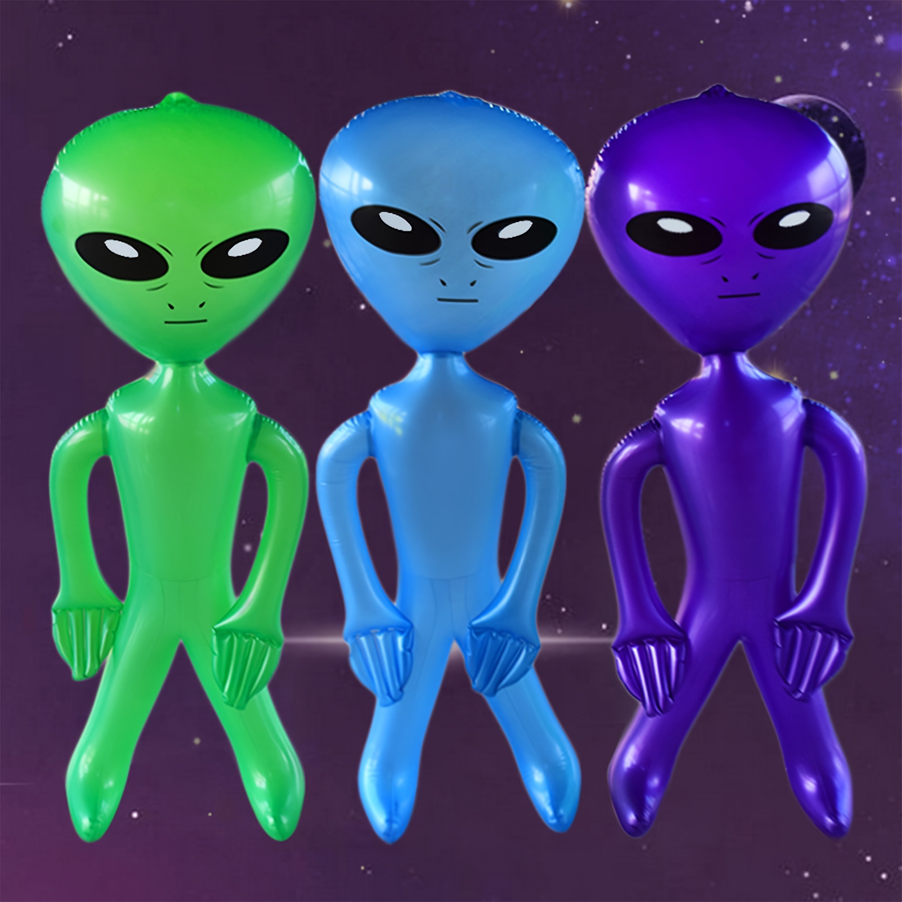 Paquete de 4 juguetes inflables de alienígena de 36 pulgadas con globo de  aluminio OVNI, decoración de juguete de alienígenas marcianos de gran  tamaño