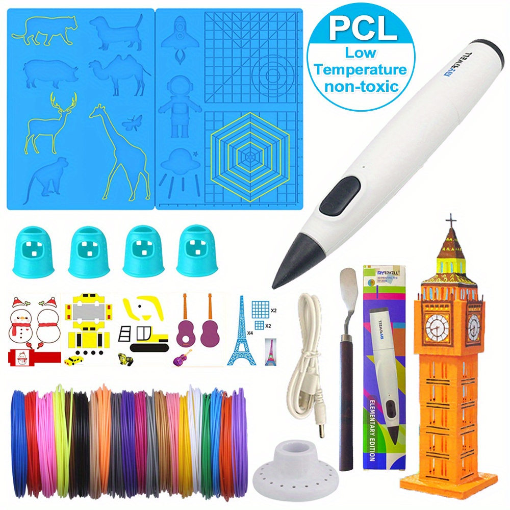 3d Pen Christmas 3d Printing Pen Portable Gift Bag Gift Halloween Gift  Graffiti Pen Creative Toy Consumables Filament Silicone Copying Mat - Temu  Philippines