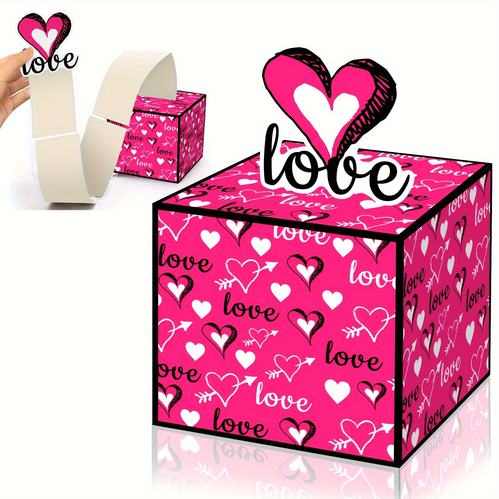 Caja de regalo grande, 13 x 9 x 4 pulgadas, caja de regalo rosa con tapa  magnética para regalos que contiene tarjeta, cinta, caja de regalo plegable