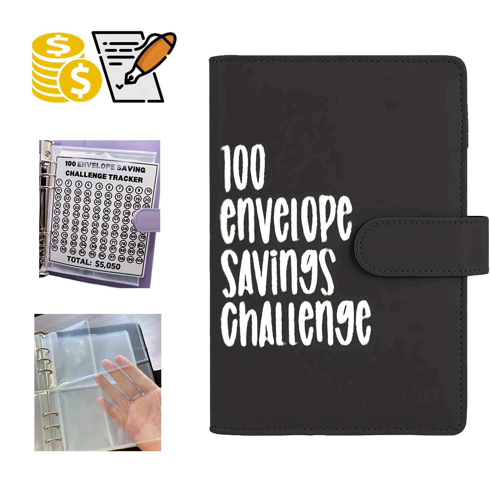 100 Envelope Savings Box, Save 5050, Acrylic Box, Low Income