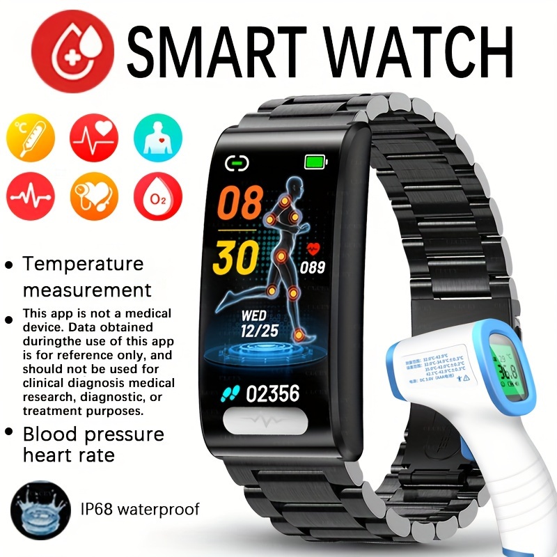 Reloj Inteligente De Glucosa En Sangre ECG+PPG HRV For Mujeres Y Hombres  Con Frecuencia Cardíaca,Oxígeno En Sangre,Sueño,Temperatura Corporal,1.92  Hd Ip68 Rastreador Fitness De Moda Bluetooth ( Color : :  Electrónicos