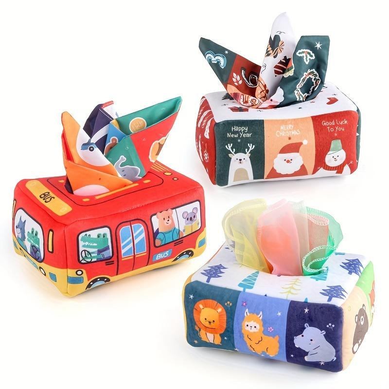 Boîte à mouchoirs Montessori, jouets pour bébé de 0 à 18 mois,  développement sensoriel, dessin animé, animaux, nouveau-né, jouets  éducatifs d'apprentissage précoce - AliExpress