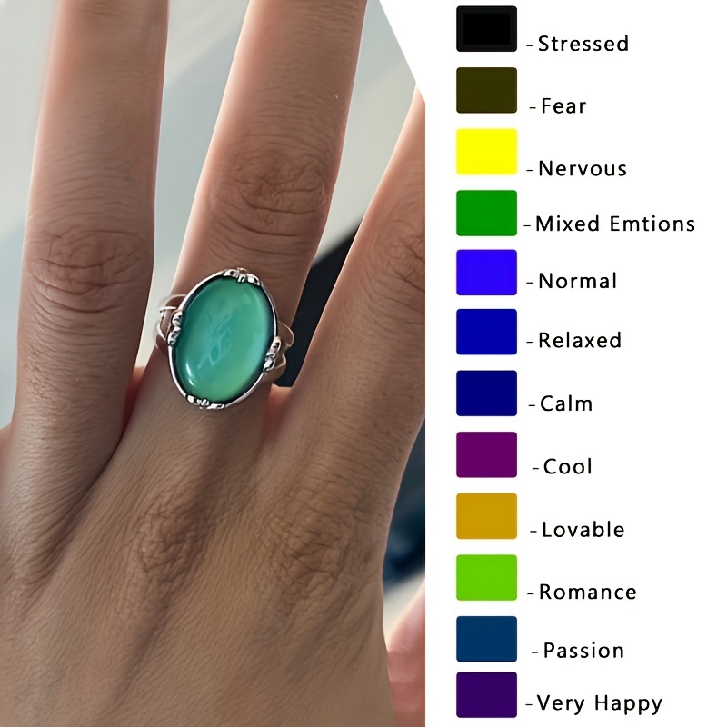 Unisex Stainless Steel Ring Wide 8mm Gradual Color Changing Mood Rings  Feeling/Emotion Couple Temperature Ring Jewelry