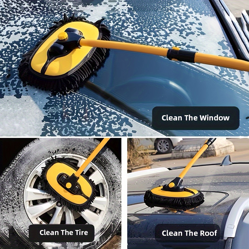 5Pcs Car Windshield Cleaning Brush Microfiber Car Window Cleaner with  Extendable Handle Rotating Head Auto Interior Cleaner Tool - AliExpress