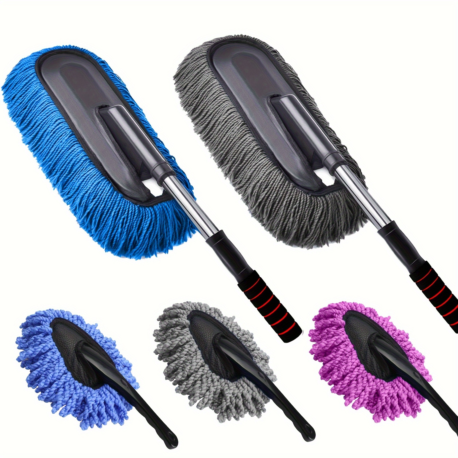 Wontolf Microfiber Car Duster Exterior Scratch Free Extendable Handle, Wax  Soft Hair Car Duster Brush Kit, Auto Detailing Brush, Car Interior Cleaning