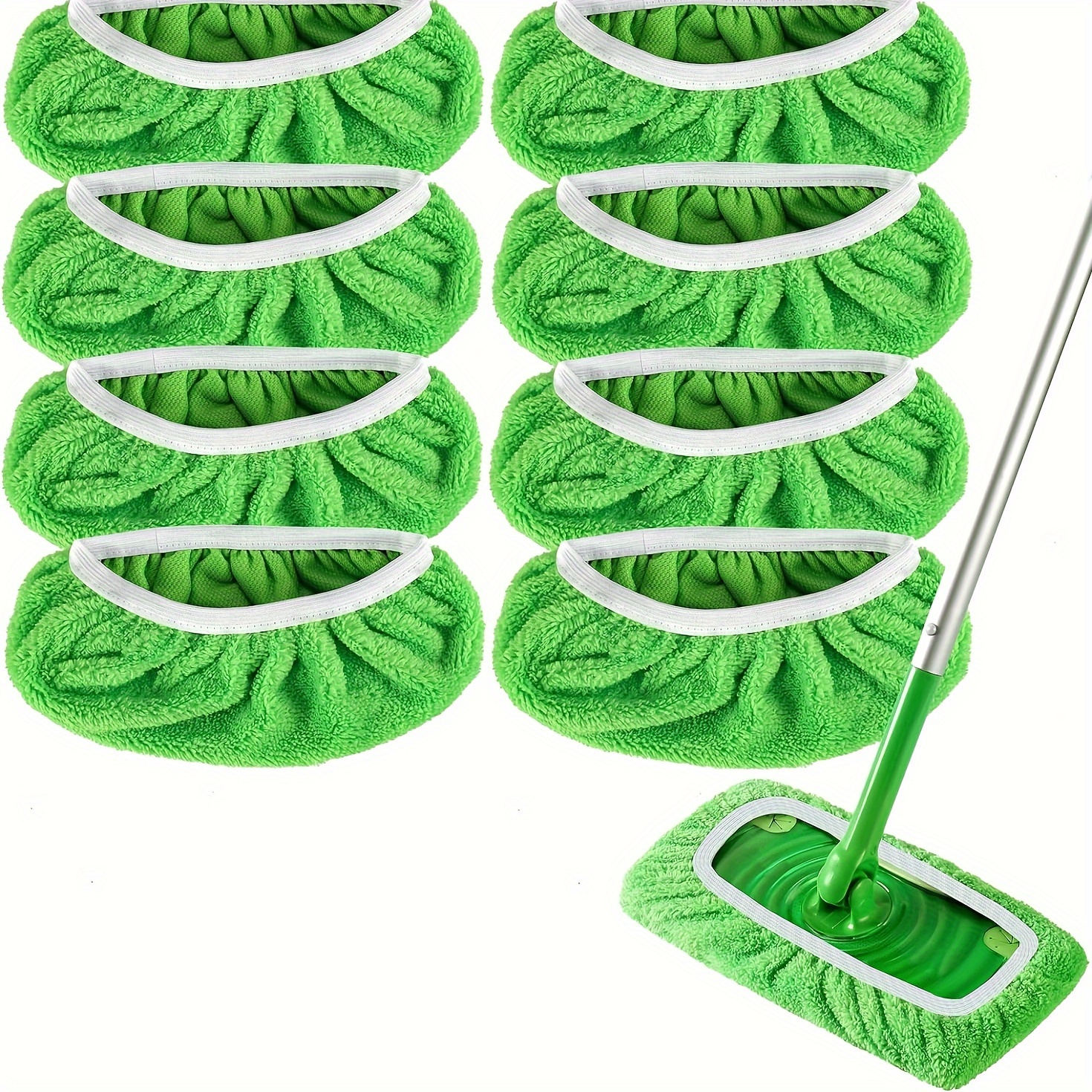  Reusable Pads Compatible with Swiffer Sweeper Mops - Washable  Microfiber Mop Pad Refills by Turbo - 12 Inch Floor Cleaning Mop Head Pads  Work Wet and Dry - 2 Pack : Health & Household