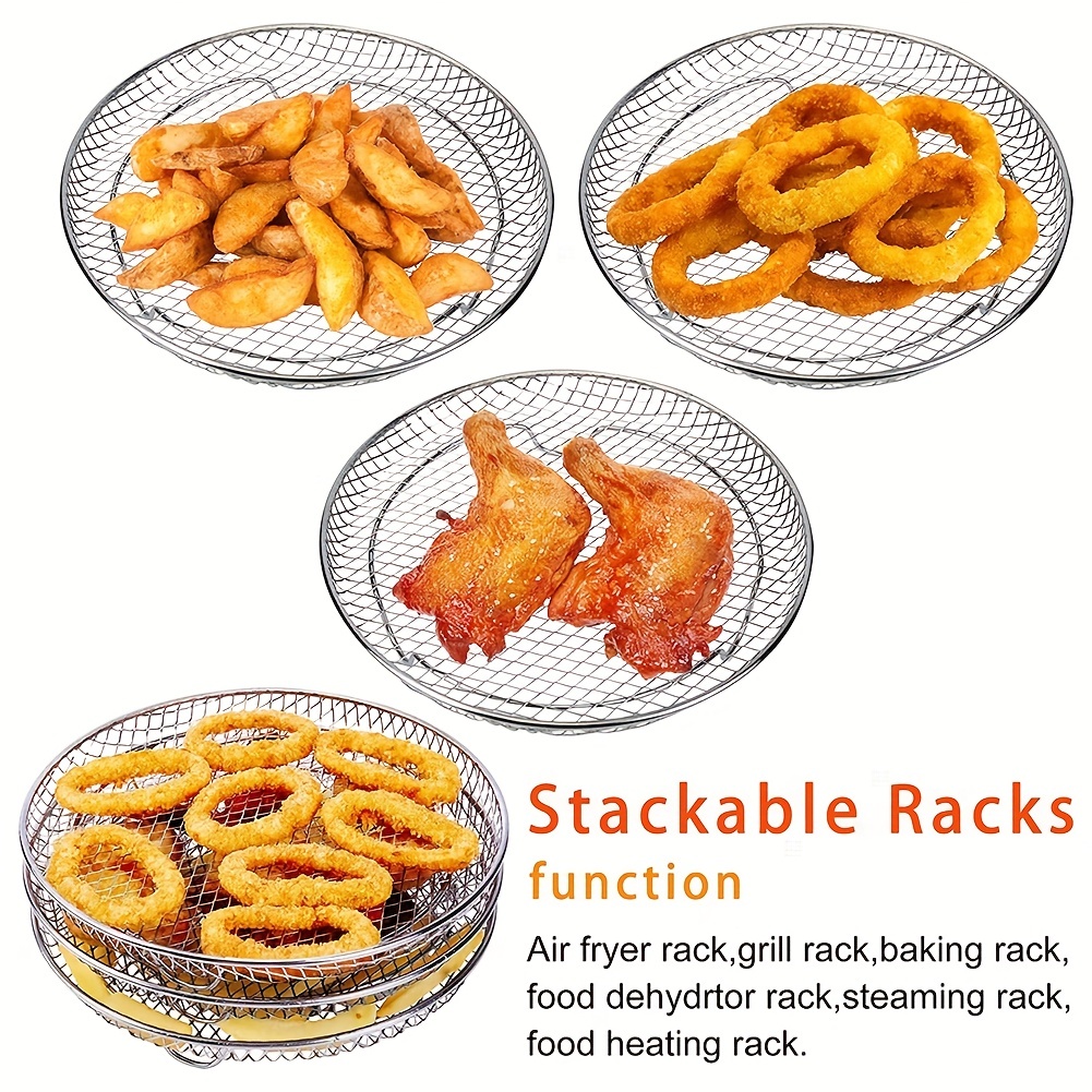 3pcs, Air Fryer Three Stackable Dehydrator Racks Air Fryer Basket