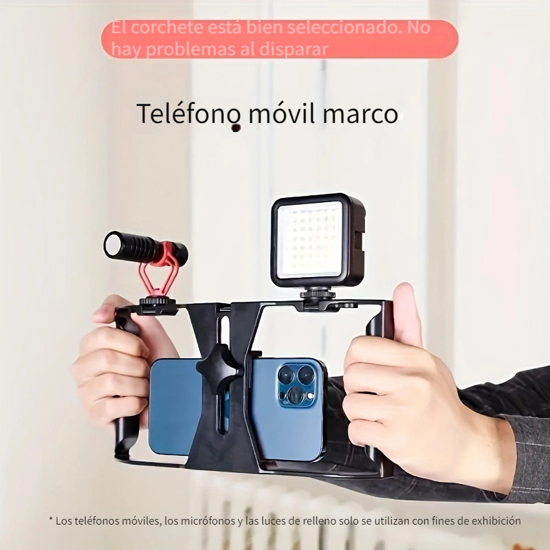 Estabilizador de teléfono móvil Trípode antivibraciones Palo  selfie de mano Estabilizador de fotografía portátil Vlog Photo Video  Vibrato Soporte (rosa) : Electrónica