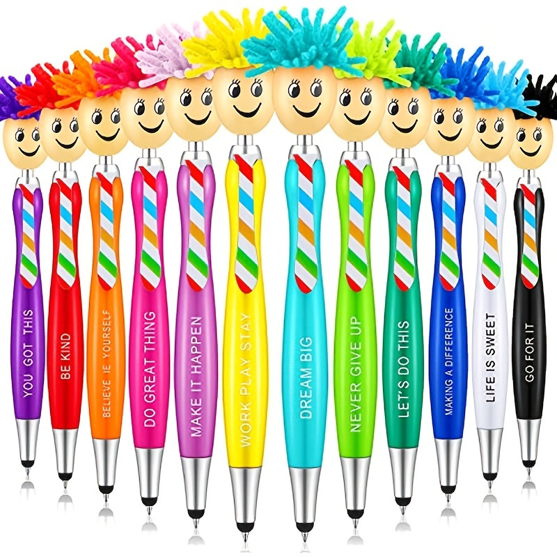 10pcs Ballpoint Stress Relief Funny Pens, Capacitive Pen Set Metal