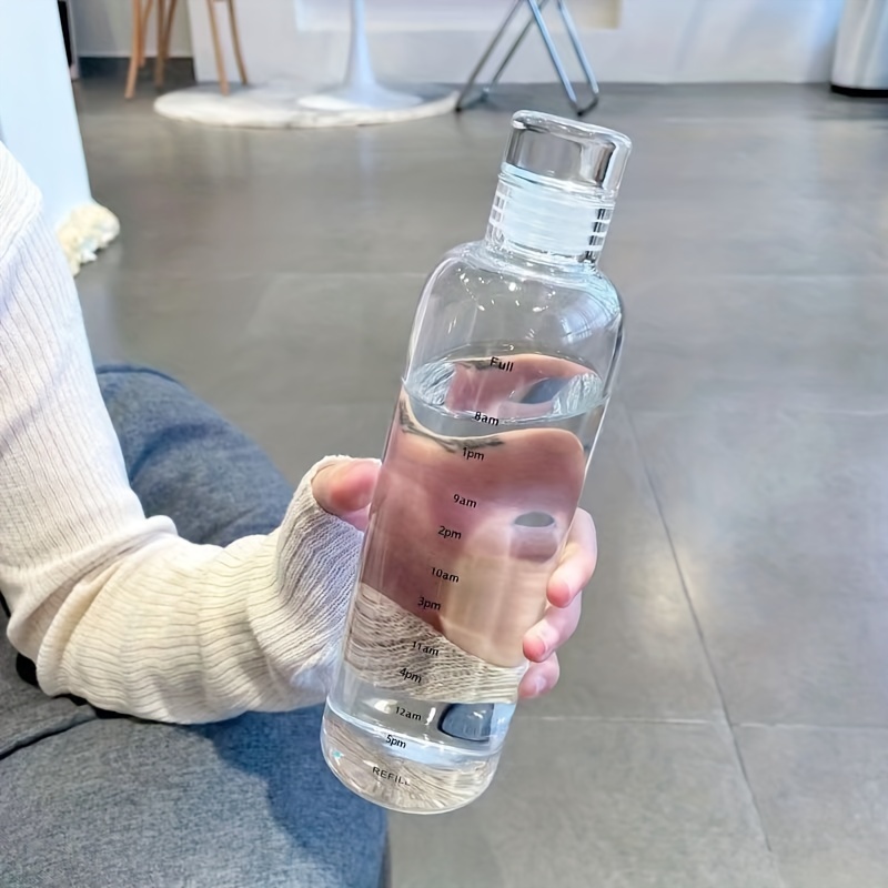 1pc 300ML Glass Drinking Bottle, Clear Water Bottle For School