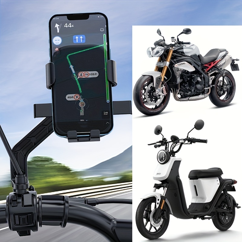 Soporte magnético para teléfono con espejo de motocicleta | Soporte para  teléfono para ciclomotor Soporte para teléfono inteligente | Montaje