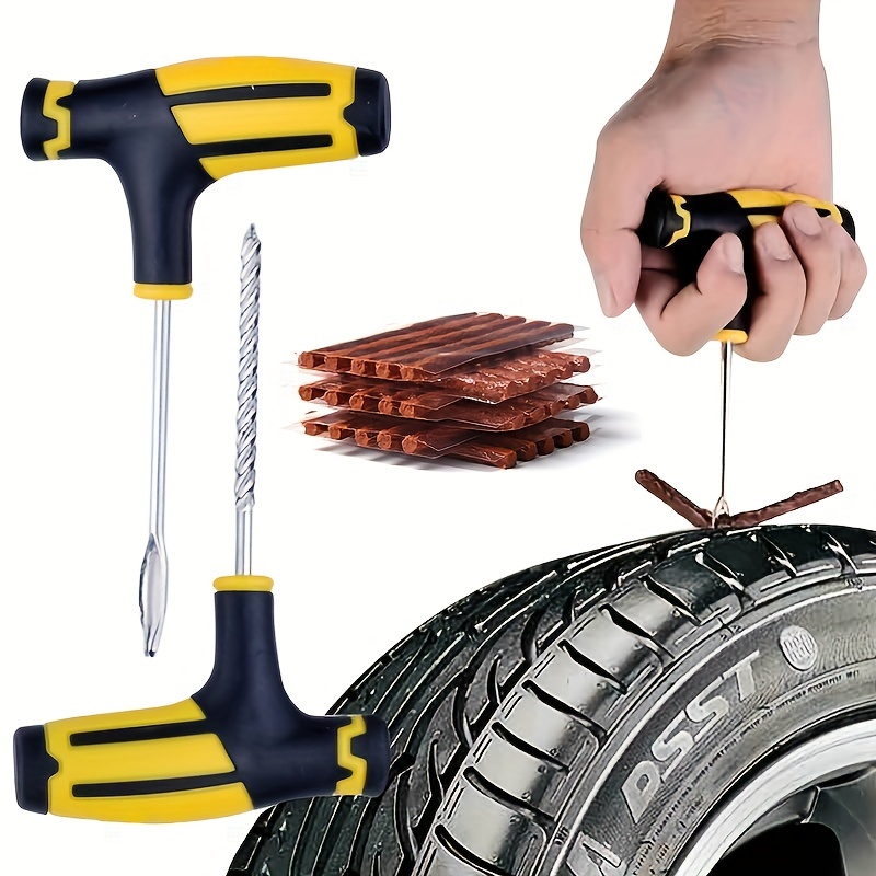 Kit di riparazione di pneumatici per auto Foratura Strumenti spina Foratura  pneumatico Emergenza per strisce di pneumatici Agitazione colla Strumento  di riparazione Kit accessori per auto