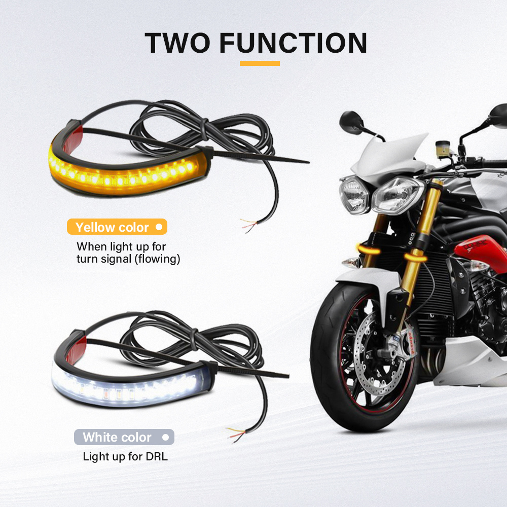 Motorcycle LED Flexible Tail Lights License Brake Turn Signals For Bobber  Cafe