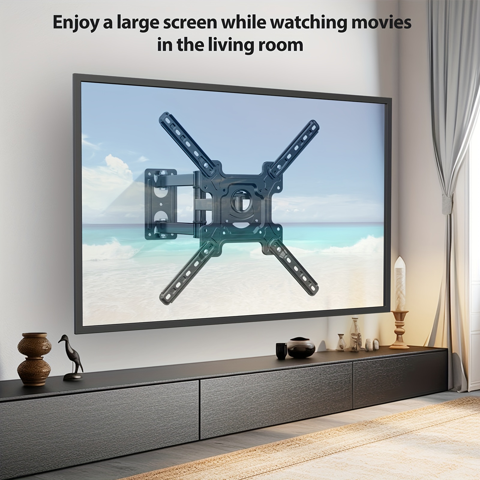 Soporte universal para TV de suelo con soporte giratorio de 80 grados,  altura ajustable y diseño de ahorro de espacio para la mayoría de LCD de 27  a