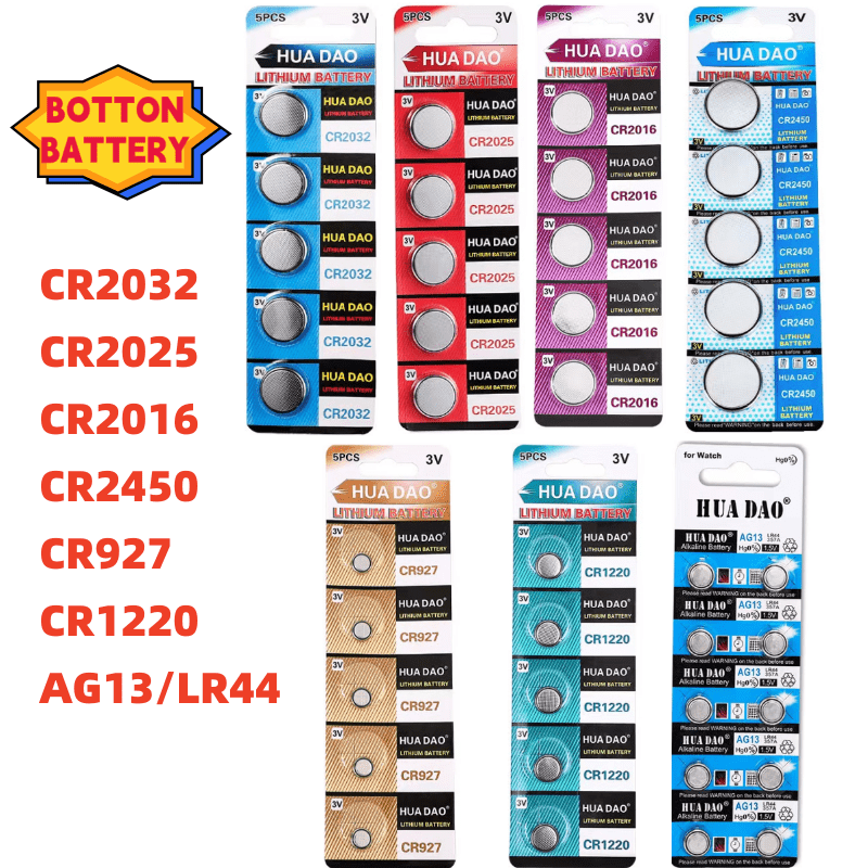 5 Uds/1 Juego Botón Cr2025 Batería Control Remoto - Temu