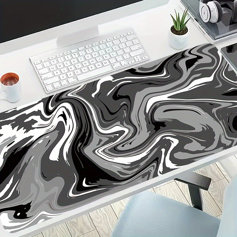 Red and Black Abstract XXL Mousepad, Liquid Marble Mouse Pad for Laptop  Desk Decoration, Punk Rock Desk Mat for PC Gamer Setup Decor 