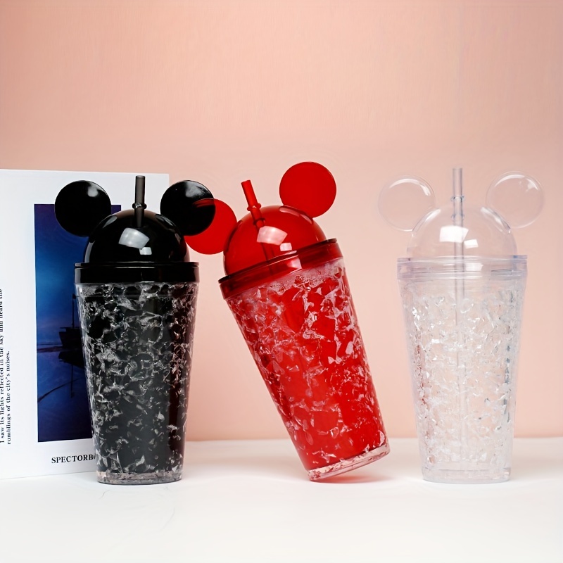 450ML Disney Mickey Mouse Coffee Mugs with Spoon Cartoon Goofy Milk Cups  Creative Fashion Handle Kids Minnie Water Cup Tumbler