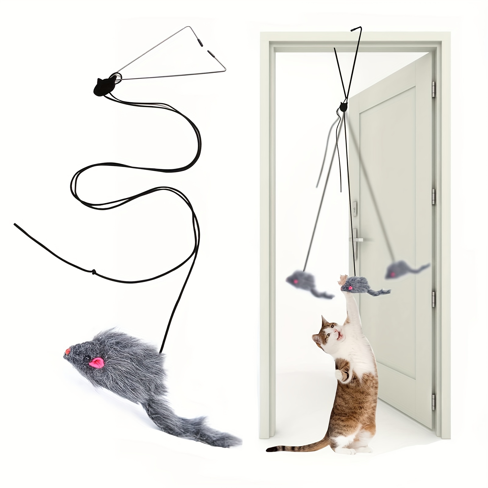 Interactive Cat Toy With Hanging Bell Ball And Suction Cup Hooks - Perfect  For Self Play And Scratching - Temu