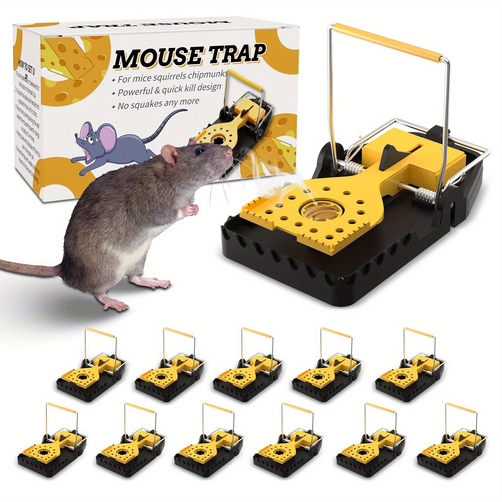 Piège à souris, 2 Pack Piège à rats écologique No Kill Rongeur Control Trap  réutilisable Piège à rats