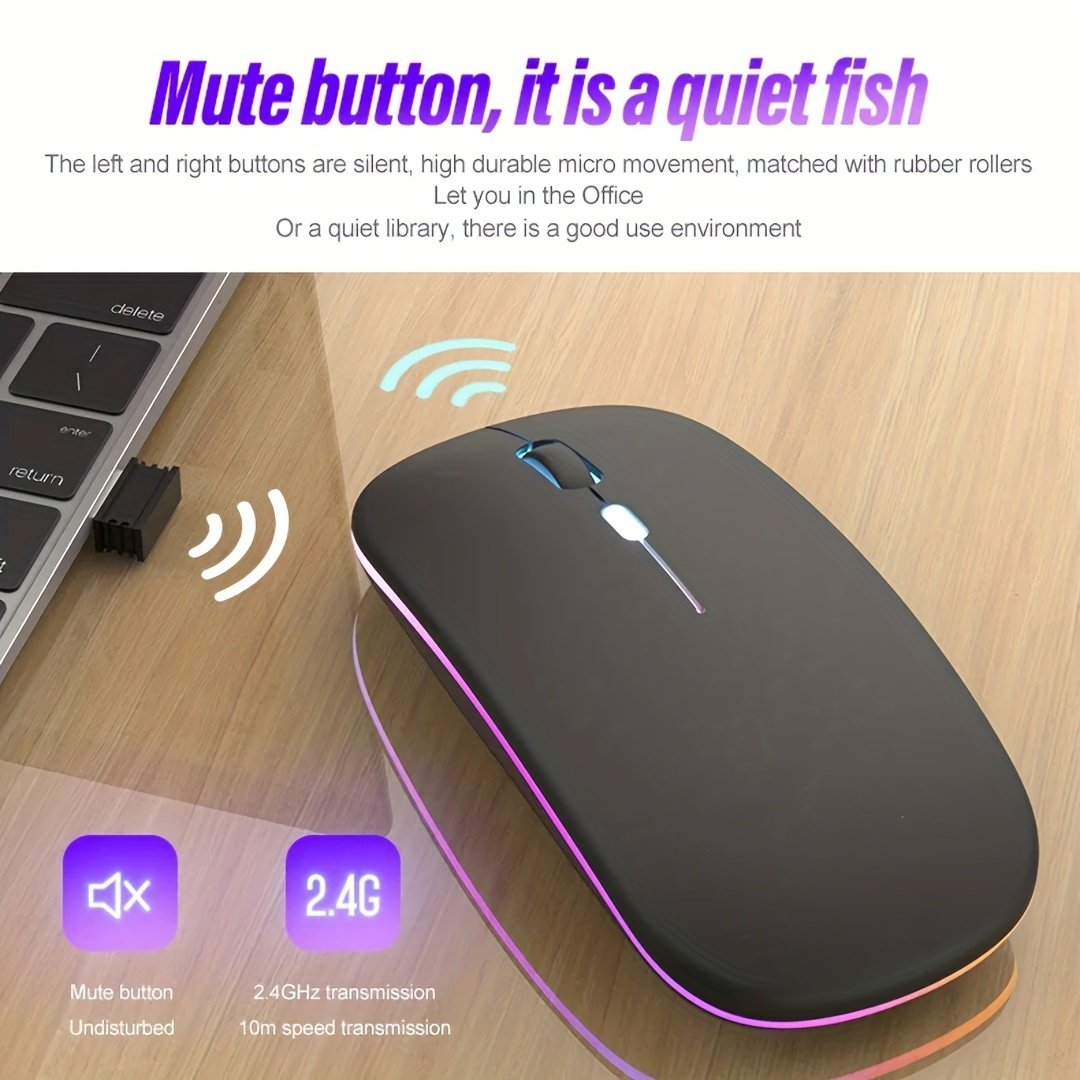 Souris sans fil Rechargeable souris sans fil ordinateur ergonomique Mini  souris USB 2.4Ghz silencieuse pour Macbook souris optique pour ordinateur  portable - Temu Belgium