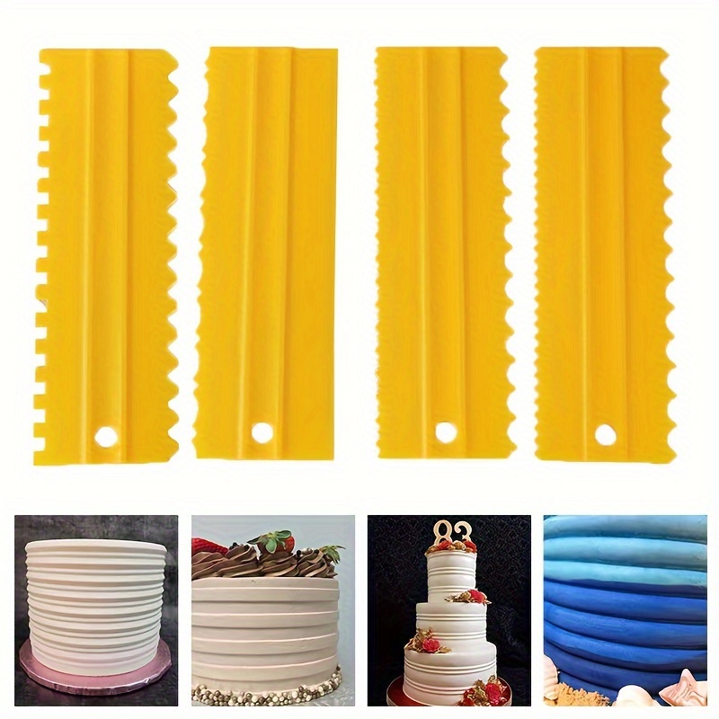 Stainless Steel Cake Scraper Metal Cake Smoother Scraper with Patterned  Edge, Stripe Edge Cake Decorating Comb Cake Pastry Cutter for Mousse Butter