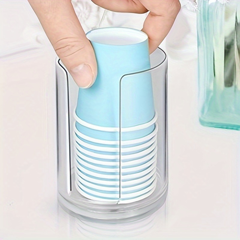 Dispensador de tazas de baño, soporte desechable para enjuague bucal para  vasos de papel pequeños de 3 a 4 onzas, dispensador de vasos de plástico