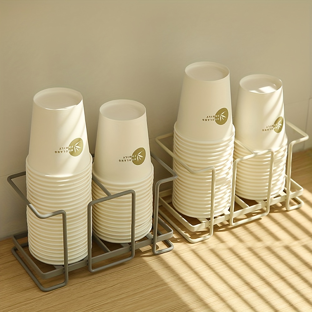  Dispensador de vasos, dispensador de vasos de papel desechable  para enfriador de agua, soporte de taza de agua de papel tipo tirón,  soporte para montaje en pared, estante de almacenamiento de