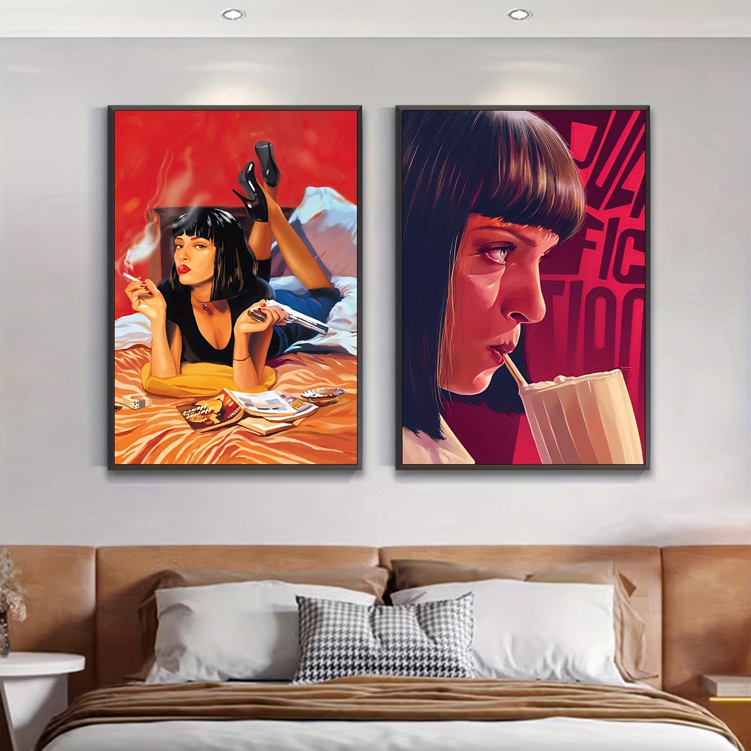 Pulp Fiction Classic Movies Prints Comedy Crime Film Poster Retro Vintage  Wall Art Picture Canvas Painting Hotel Room Home Decor