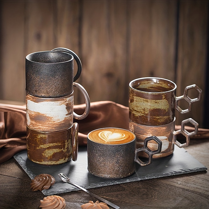 Coffee Mocha Milk Tea Latte Cup Jacquard Cup Latte Art Cup - Temu