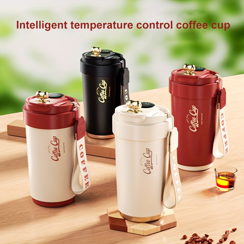 450ml Coffee Cup Intelligent Temperature Display Stainless Steel Summer Car  Traveling Portable Thermal Mug with Lid Daily Use - AliExpress