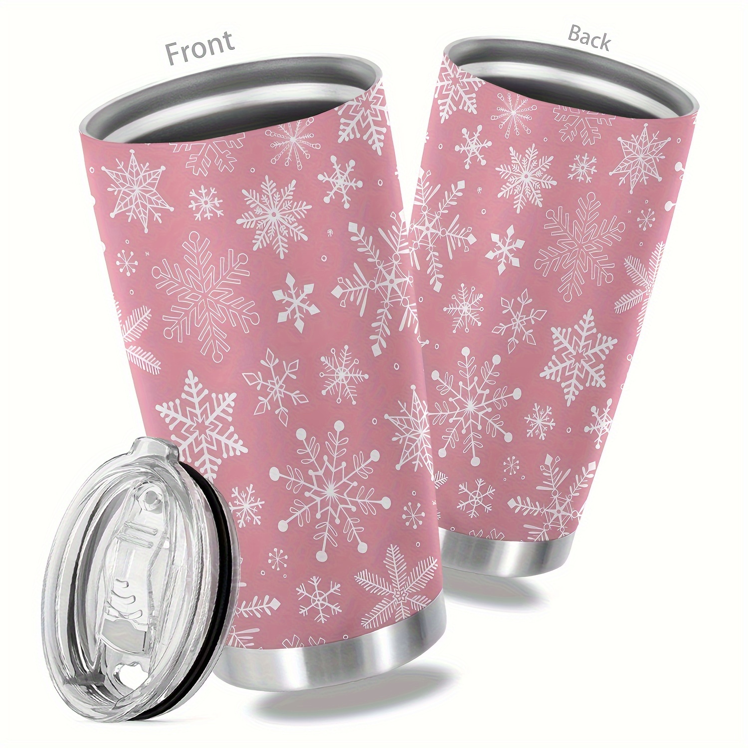 Snowflake Tumbler With Lid And Straw Plastic Water - Temu