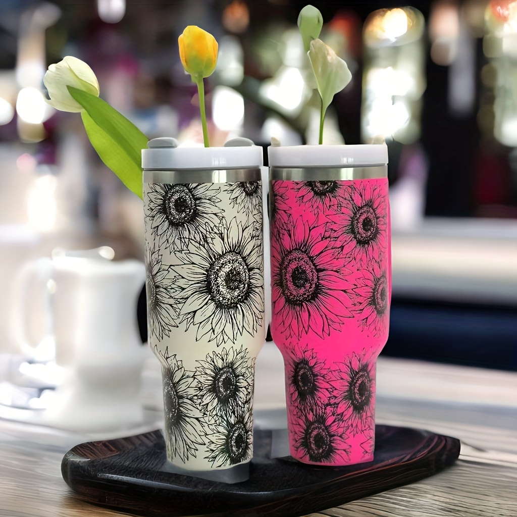 Tumbler Bulk With Lid Cup Stainless Steel Tumbler Flowers - Temu
