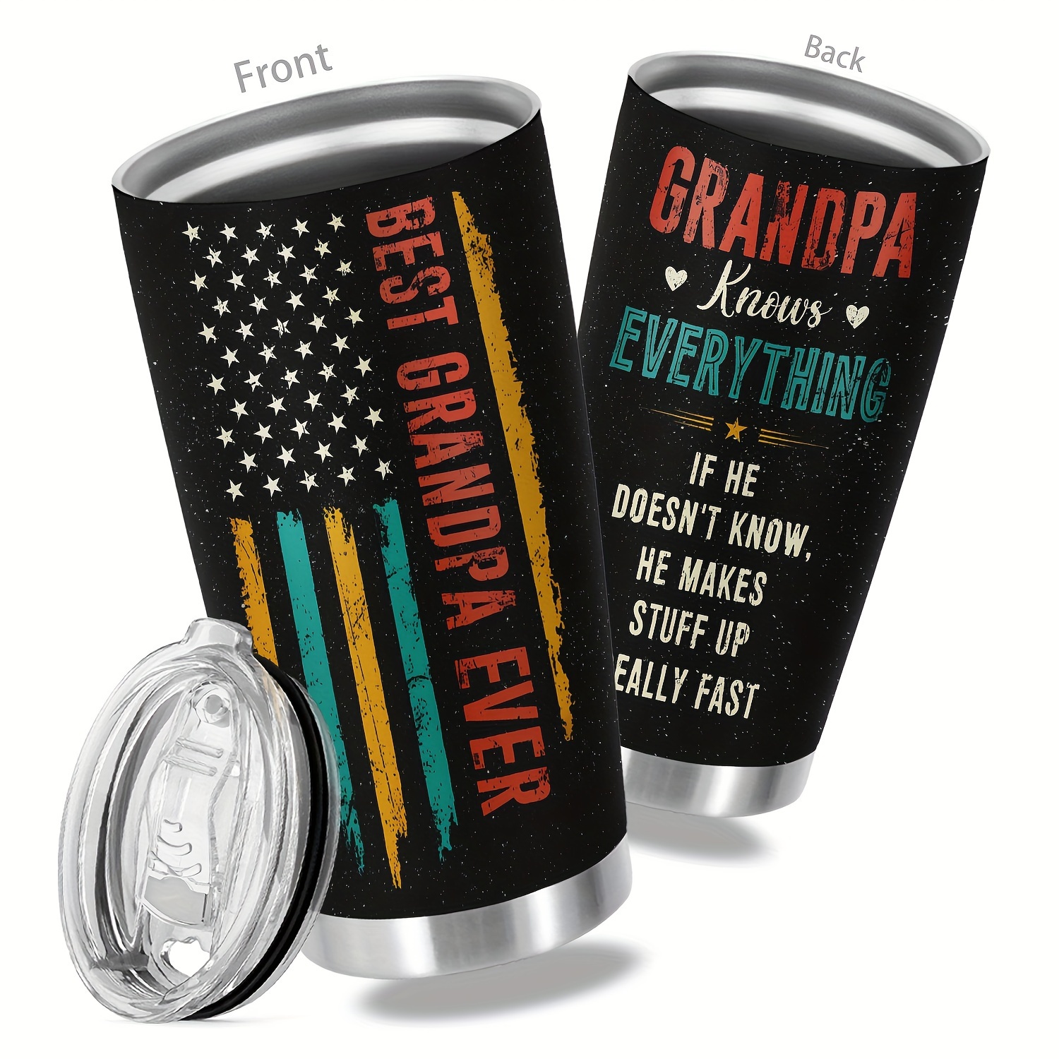 Best Grandpa Ever Tumbler 20Oz - Great Grandpa Trump Tumbler